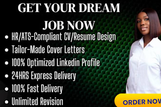 write and upgrade your resume writing, cv, cover letter and optimize linkedin