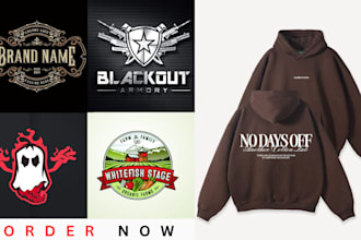 design vintage farm, badge, tactical, eagle, skull, horror, hoodie logo