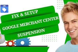 setup and fix google merchant center suspension, misrepresentation, feed error