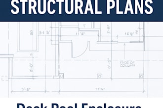 structural plans, deck, pool enclosure screen room and load bearing wall design