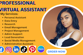 be your administrative personal executive virtual assistant social media manager