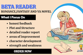 beta read book critique romance, sci fiction, fantasy, historical, horror novel