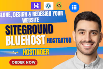 bluehost website music godaddy siteground hostinger design wordpress website ghl
