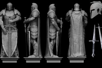 create 3d armor, fantasy weapon,3d helmets, cosplay, character props, printing