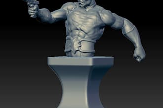 design realistic 3d bust model, 3d head, 3d face,  statue head stl file 3dprint