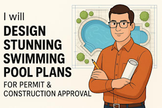 create detailed swimming pool design for permit and construction