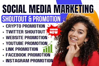 shoutout website promote share link to 100m ig twitter tiktok fb app crypto user