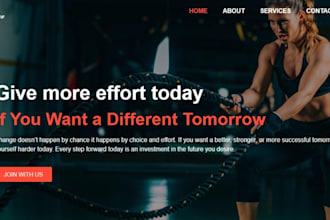 design responsive fitness website, gym and workout on wordpress