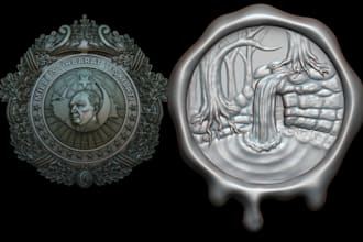 3d bas relief coin model 3d medallion image engraving 3d cnc relief for 3d print