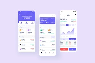develop fintech crypto defi exchange wallet bank lending loan app website UI UX