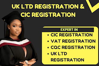 set up uk ltd company registration, cic, cqc vat registration