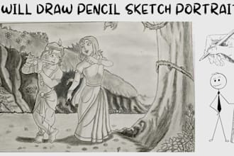 draw pencil portraits for your photos within 24 hours