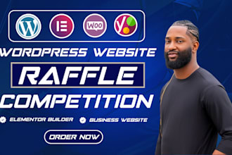 create a raffle, giveaway, or prize competition wordpress website with elementor