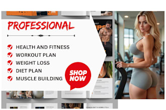 design workout plan health fitness ebook canva pdf lead magnet trainer guide