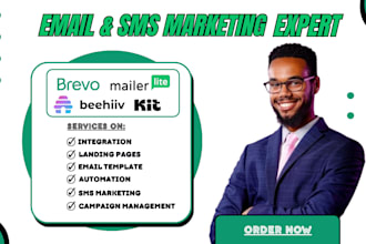 email or sms marketing ecommerce real estate brevo mailerlite beehiiv kit setup