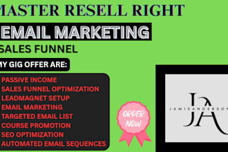 promote master resell right courses with email marketing, sales funnel