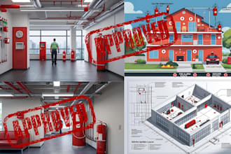 pe stamp fire protection drawing adu fire alarm sprinkler for approval