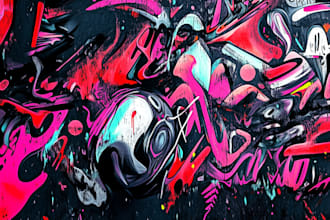 create abstract art, graffiti and illustration expressionism