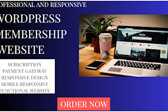 build wordpress subscription membership website, subscription and lms website