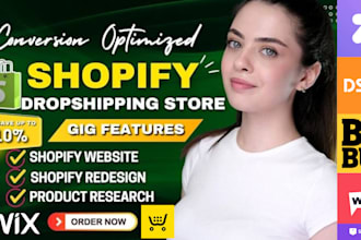 build shopify ecwid wix website store design redesign shopify dropshipping va cj