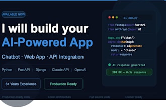 build an ai powered chatbot or web app using python and fastapi