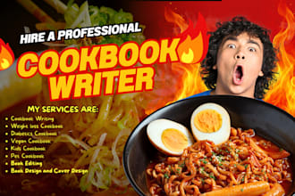 design, write recipe book, cookbook writer, recipe blog, ebook writer, meal plan