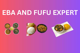 traditional fufu and eba with assorted meats and soups