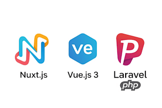 develop custom frontend using vuejs nuxtjs, laravel and php
