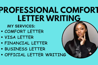 write a professional comfort letter for visa, financial, or business purposes