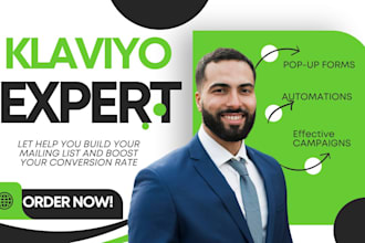 be your klaviyo expert, klaviyo email marketing, setup shopify klaviyo flows