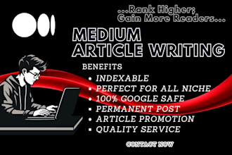 write high quality medium artcle, organic medium promotion, medium article