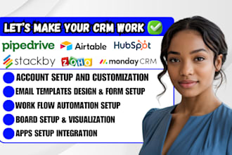 setup hubspot crm airtable pipedrive crm podio crm stackby crm monday crm