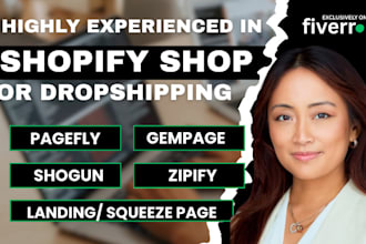 design shopify landing page, product landing page by pagefly, gempage, ecomposer