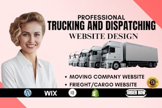 design logistics trucking dispatch website, moving company and freight website