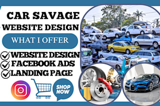 build sleek car salvage car junk car part wordpress website