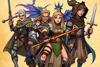 draw your dnd party art or dnd character art no ai