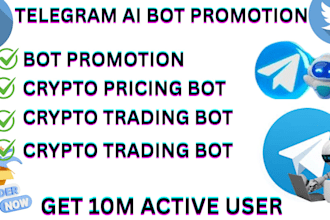 do telegram promotion, promote your telegram bot, chatbot, to 900k crypto users