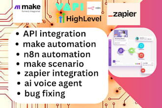 make com automation zapier automation n8n make com ghl vapi