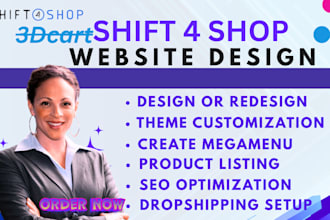 design or redesign your shift4shop 3dcart squarespace shopify wed2c seo website