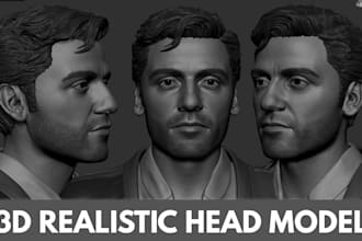 sculpt 3d head realistic head 3d facial likeness 3d head bust model for printing