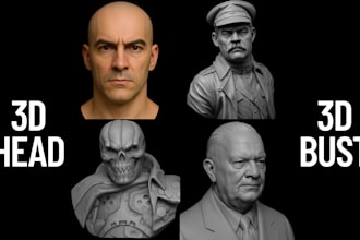 sculpt realistic 3d head model 3d bust 3d face model, statue for 3d printing