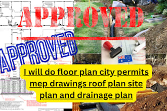 do floor plan city permits mep drawings roof plan site plan and drainage plan