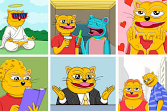 create funny viral sticker pack for your solana meme coin telegram