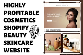 design cosmetic shopify store beauty skincare website lip gloss cosmetic website