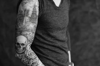 create a tattoo design of tattoo sleeve