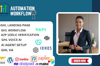 setup gohighlevel a2p 10dlc, ghl va, workflow funnel form ai agent automation