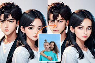 do face swap, head change, photo retouching and photoshop editing