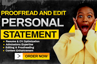 improve proofread and edit medical school college personal statement or resume