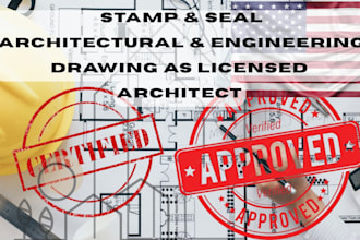 draw stamp architectural plan engineering drawing floor plan mep for city permit