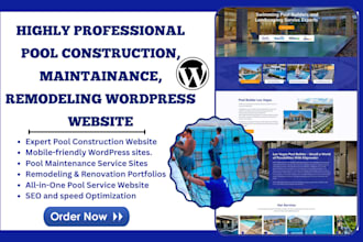 build an expert pool construction, maintenance, remodeling wordpress website
